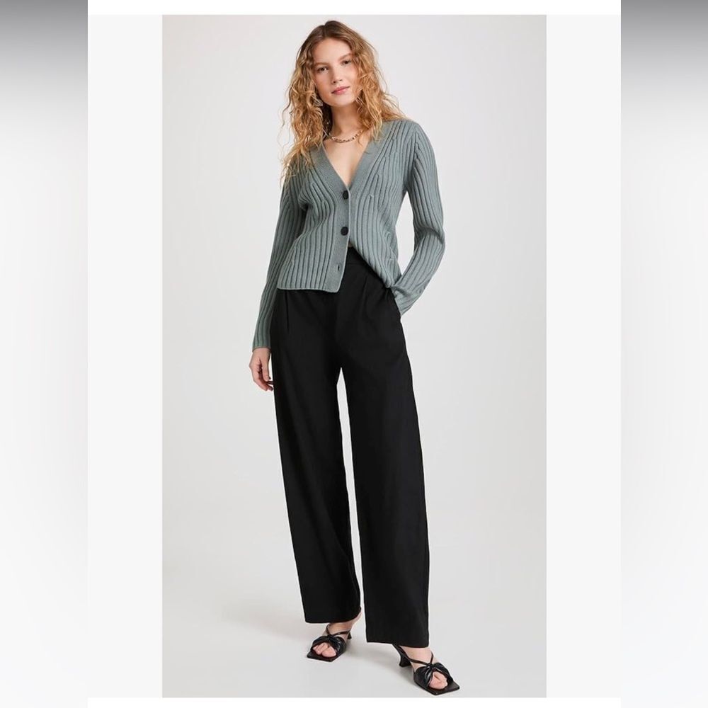 Vince Pleat Front Pull On Linen Pants